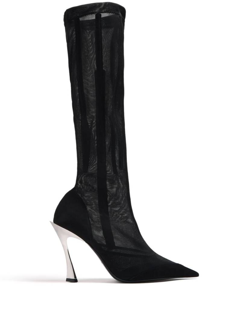 Mugler Fang 95mm mesh boots - Black von Mugler