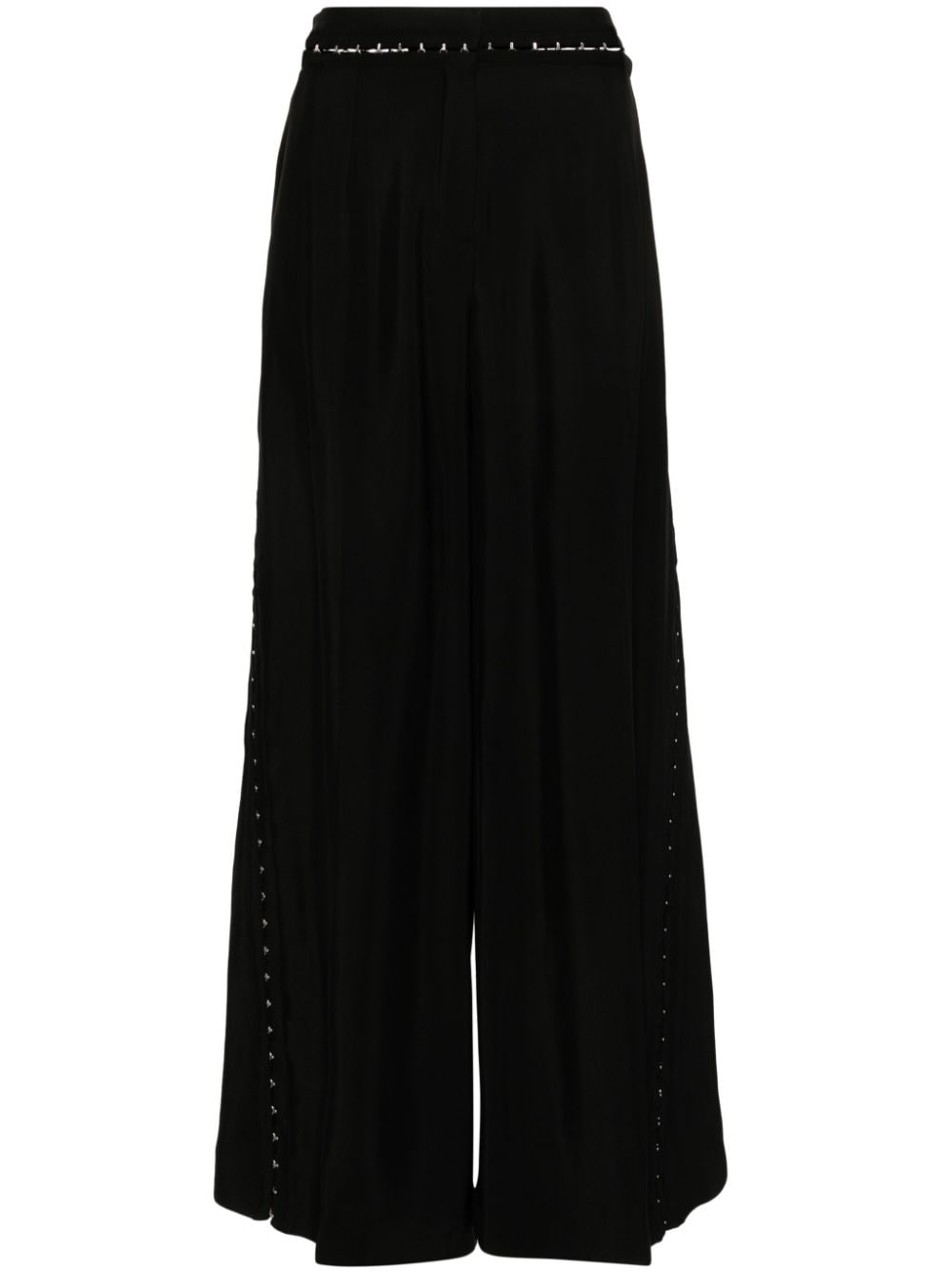 Mugler Hook & Eye wide-leg trousers - Black von Mugler