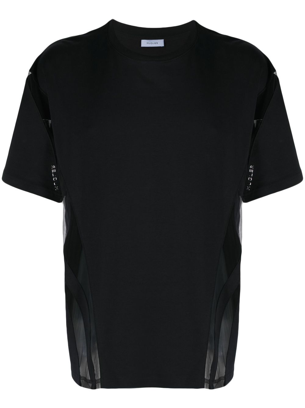 Mugler Illusion panelled cotton T-shirt - Black von Mugler