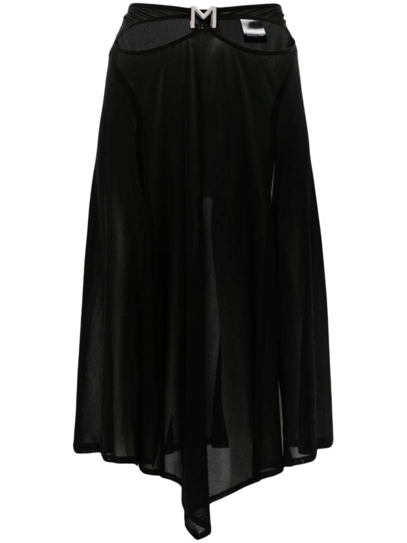 Mugler M cut-out midi skirt - Black von Mugler