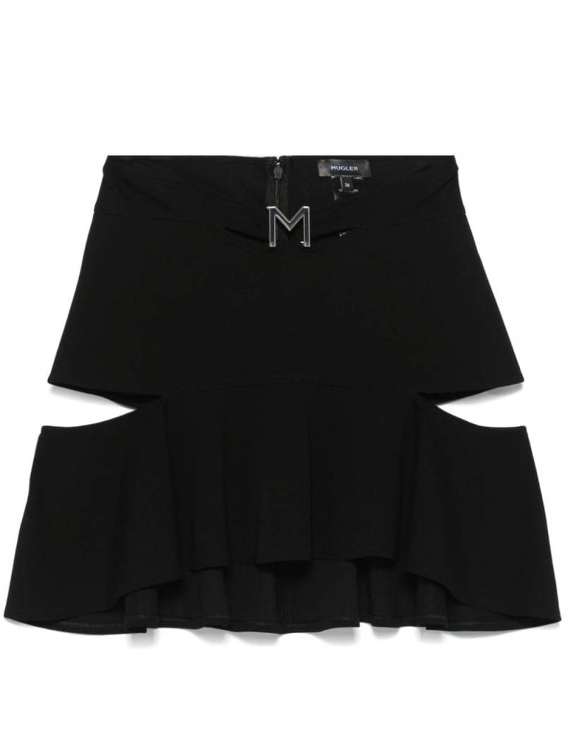 Mugler M-plaque cut-out mini skirt - Black von Mugler