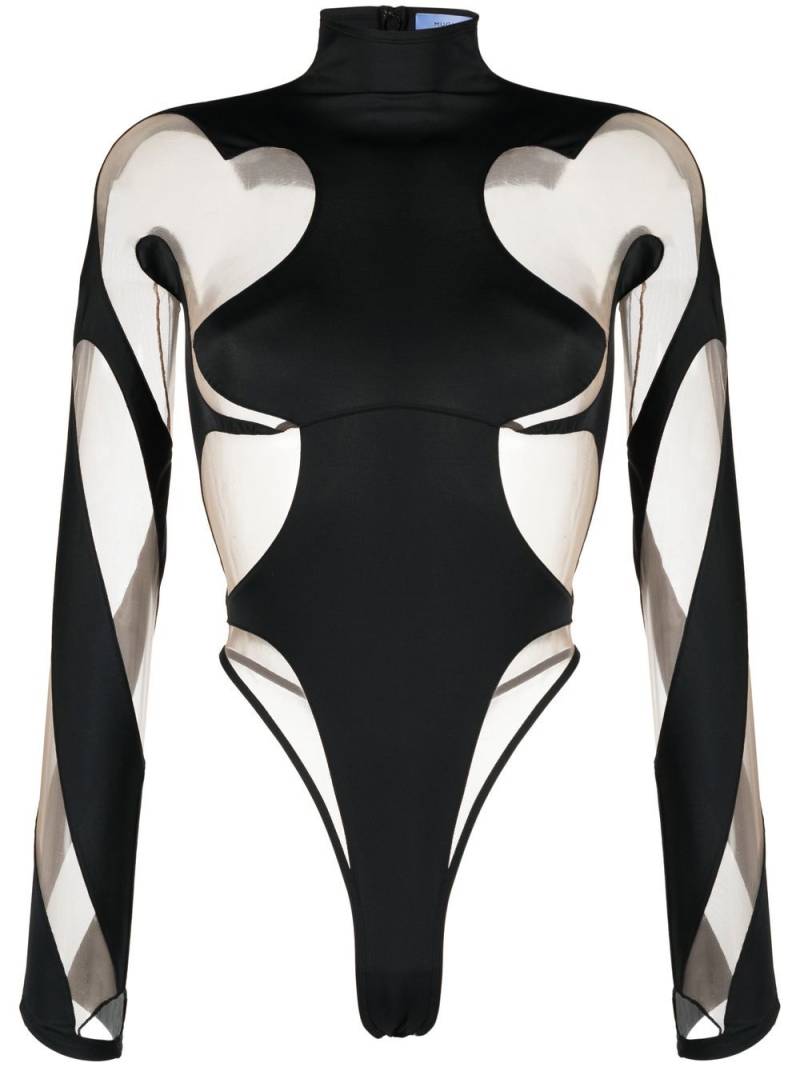 Mugler Rodeo panelled bodysuit - Black von Mugler