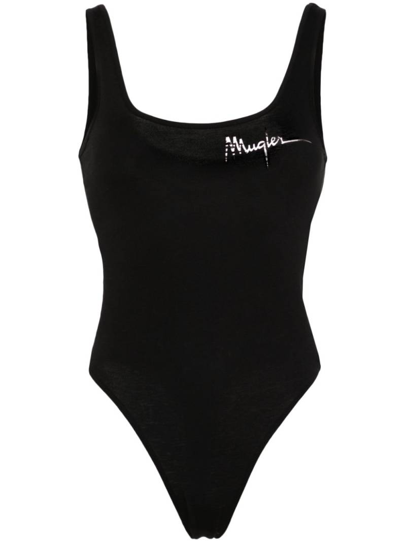 Mugler Signature logo-print bodysuit - Black von Mugler