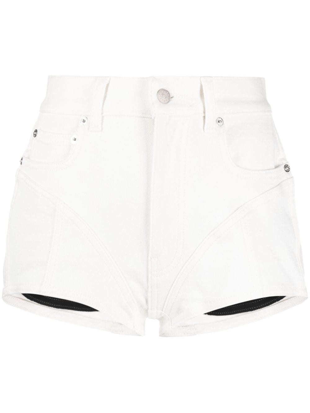 Mugler Spiral denim shorts - Neutrals von Mugler