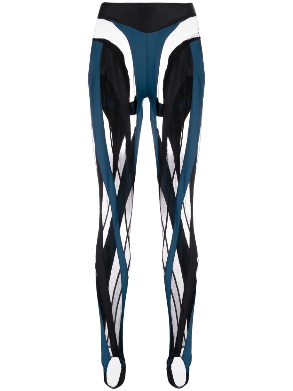 Mugler Spiral panelled leggings - Blue von Mugler