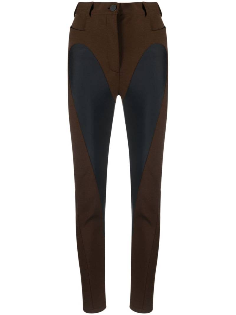 Mugler Spiral panelled skinny jeans - Brown von Mugler