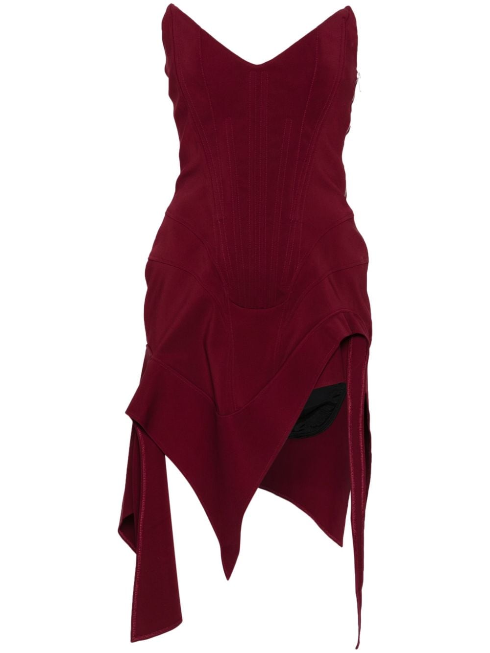 Mugler asymmetric bustier mini dress - Red von Mugler