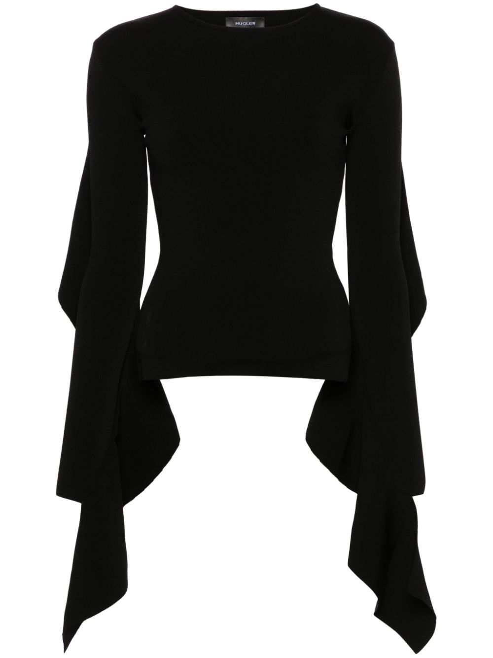 Mugler asymmetric-design knitted top - Black von Mugler