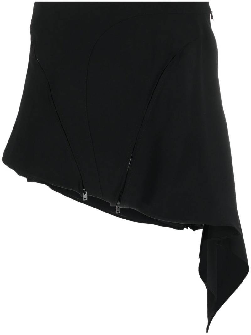 Mugler asymmetric draped miniskirt - Black von Mugler