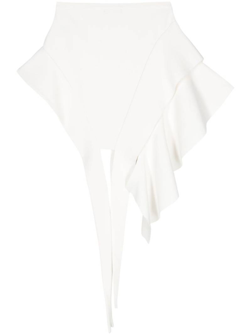 Mugler asymmetric knitted mini skirt - White von Mugler