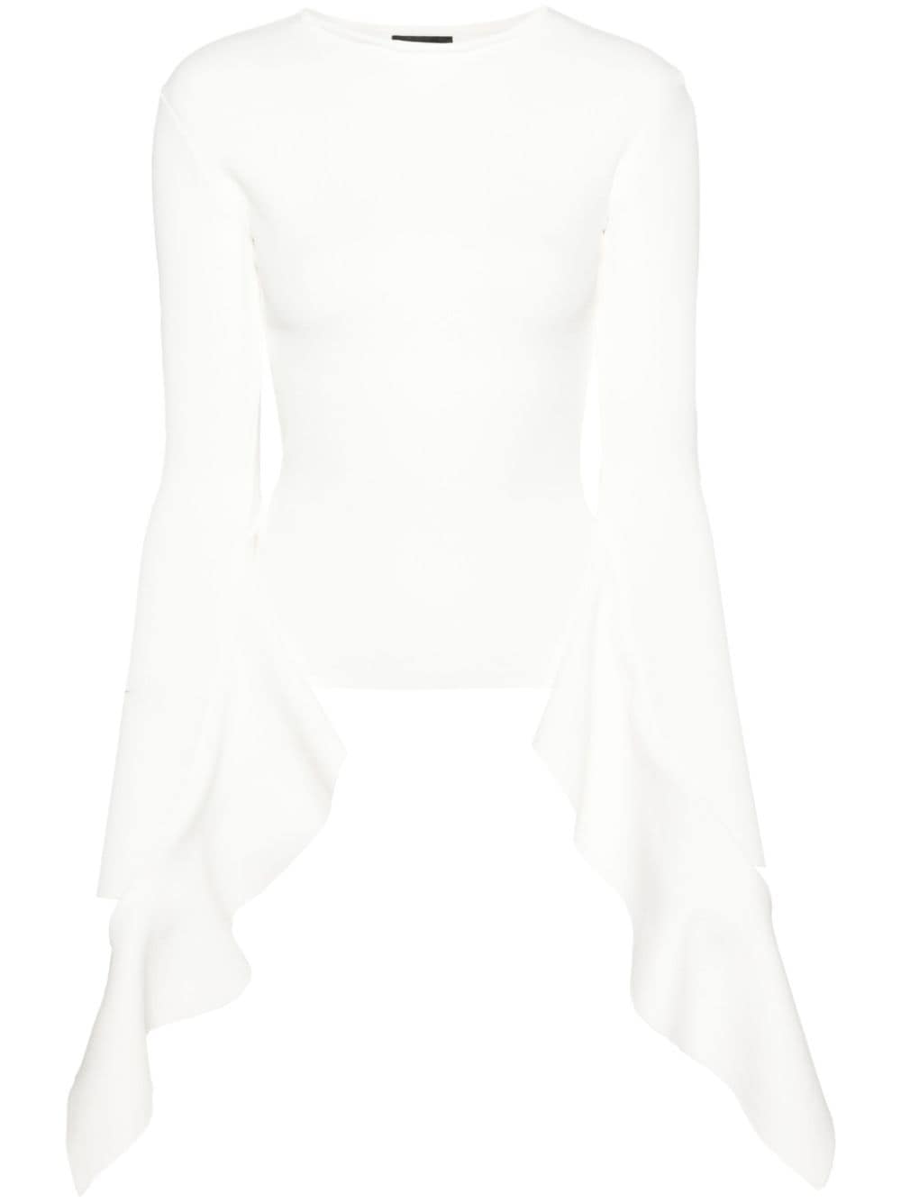 Mugler asymmetric knitted top - White von Mugler