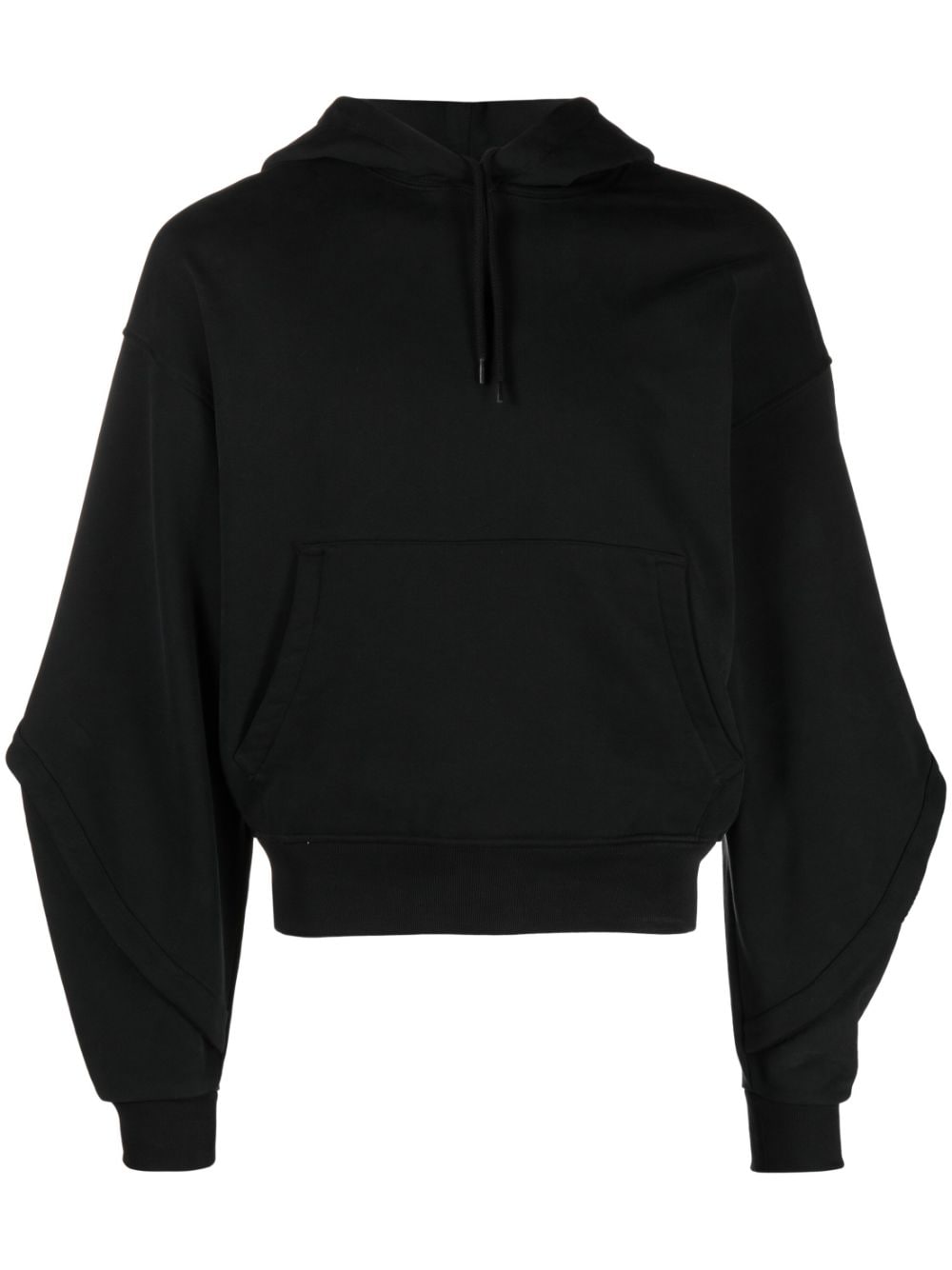 Mugler balloon sleeves drawstring hoodie - Black von Mugler