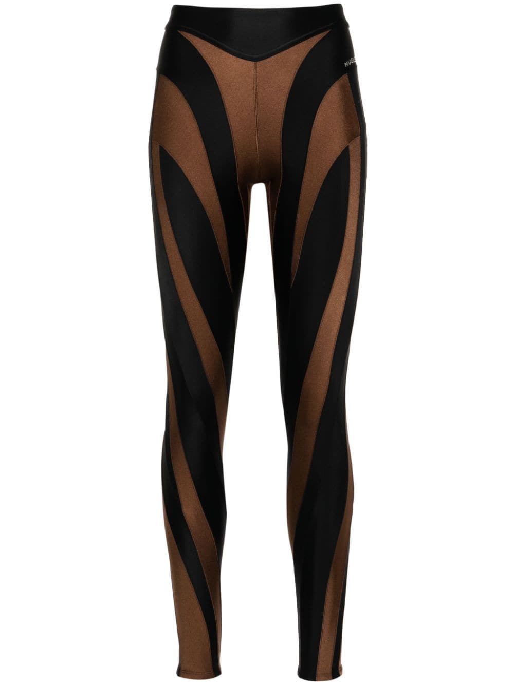 Mugler bi-color spiral leggings - Black von Mugler