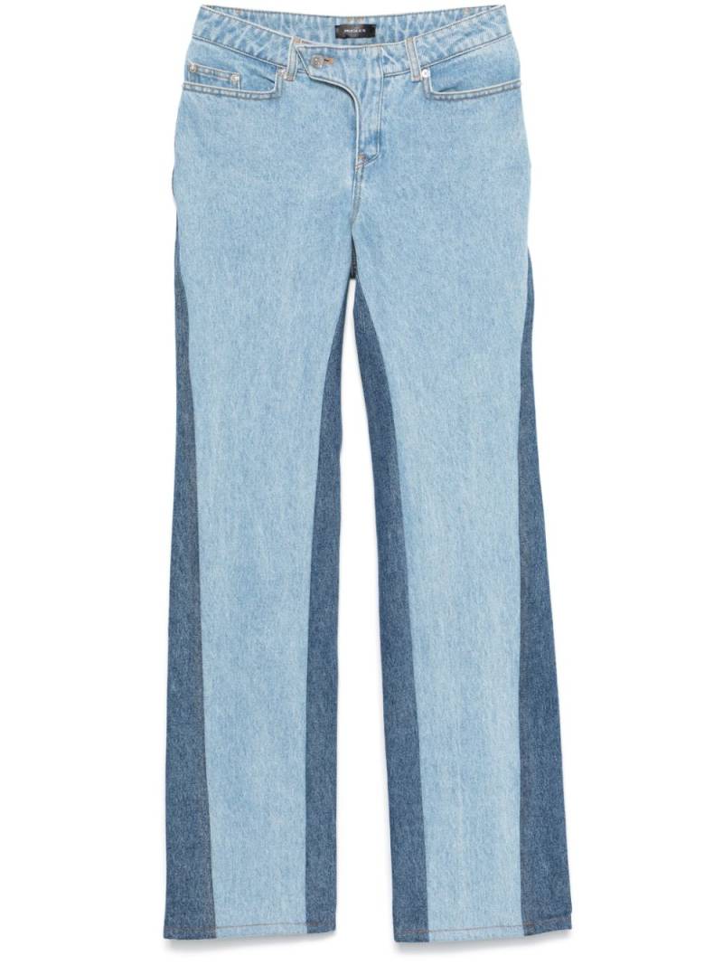 Mugler bi-color straight-leg jeans - Blue von Mugler