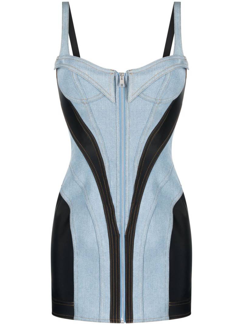 Mugler Corset denim minidress - Black von Mugler