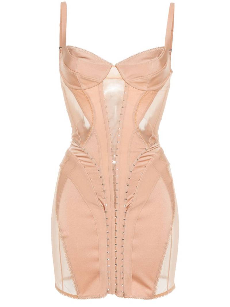 Mugler corset mini dress - Neutrals von Mugler