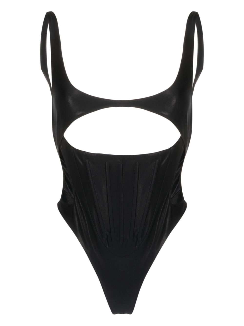 Mugler corseted cut-out swimsuit - Black von Mugler