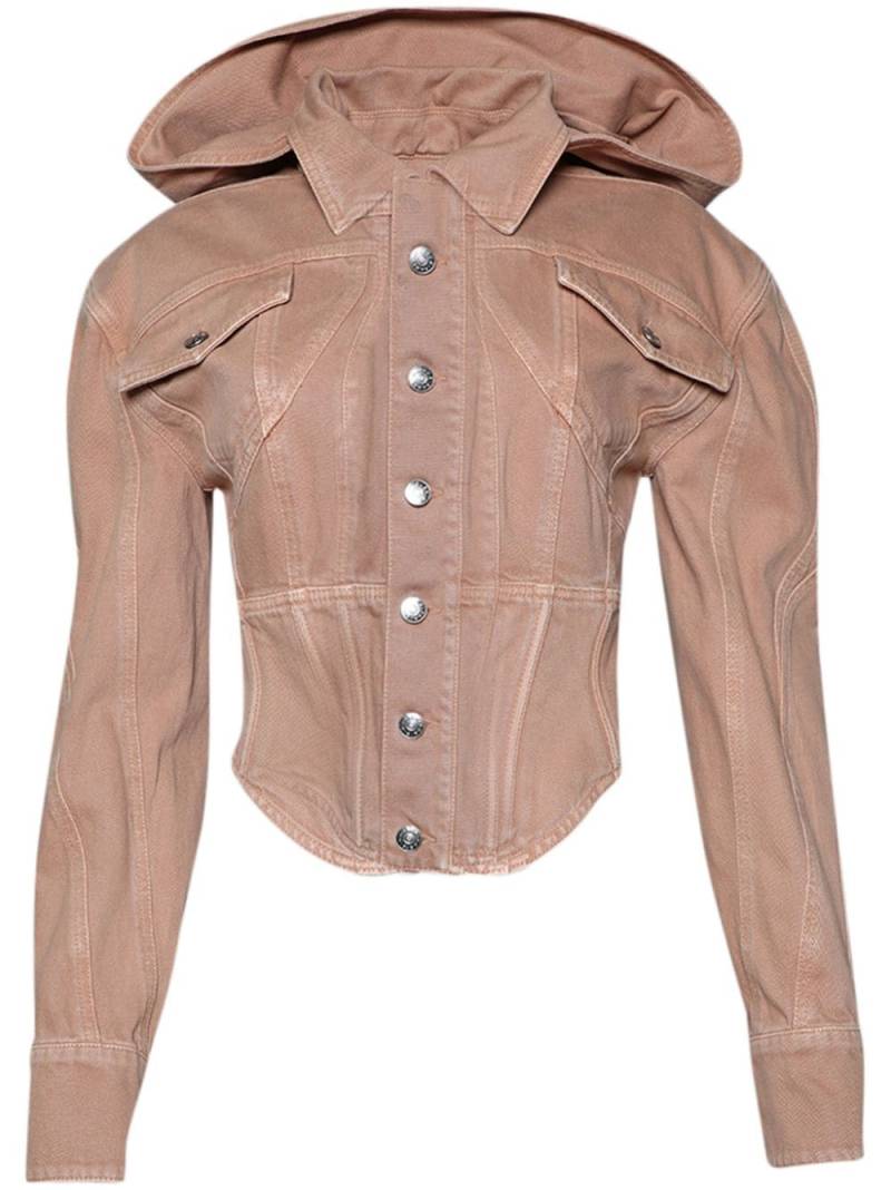 Mugler corseted denim jacket - Brown von Mugler