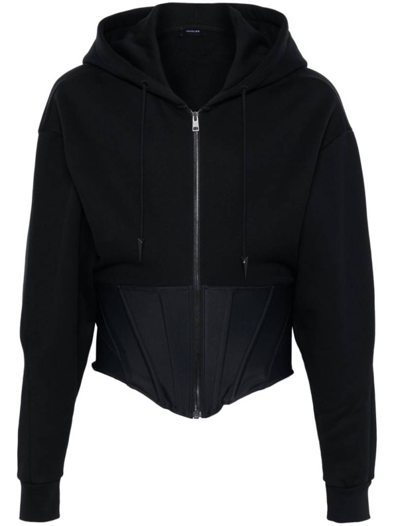 Mugler corseted hoodie - Black von Mugler