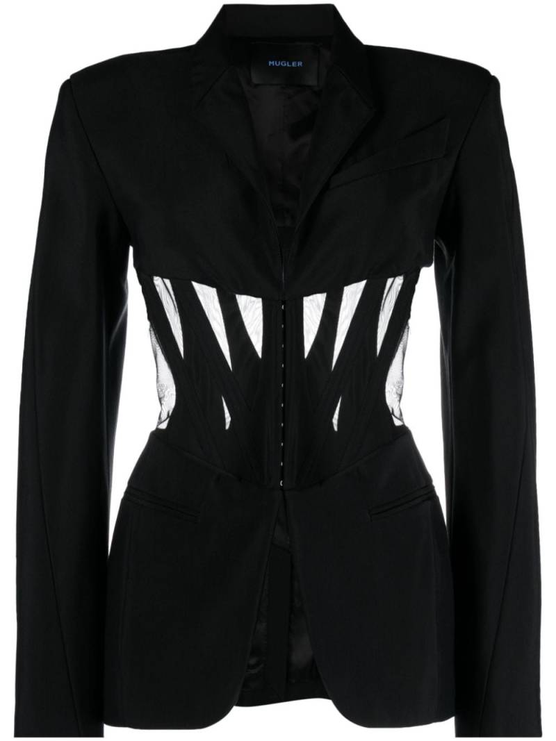 Mugler corset panelled blazer - Black von Mugler