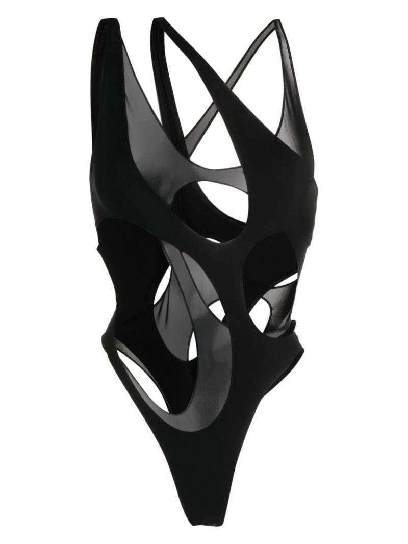 Mugler cut-out detail thong swimsuit - Black von Mugler