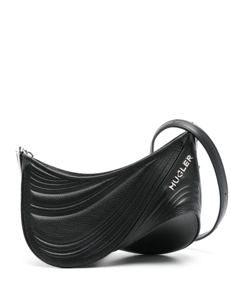 Mugler debossed shoulder bag - Black von Mugler