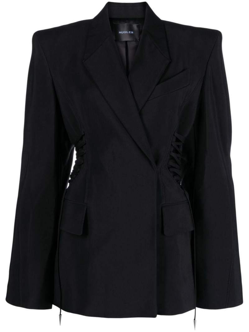 Mugler drawstring-fastening blazer - Black von Mugler