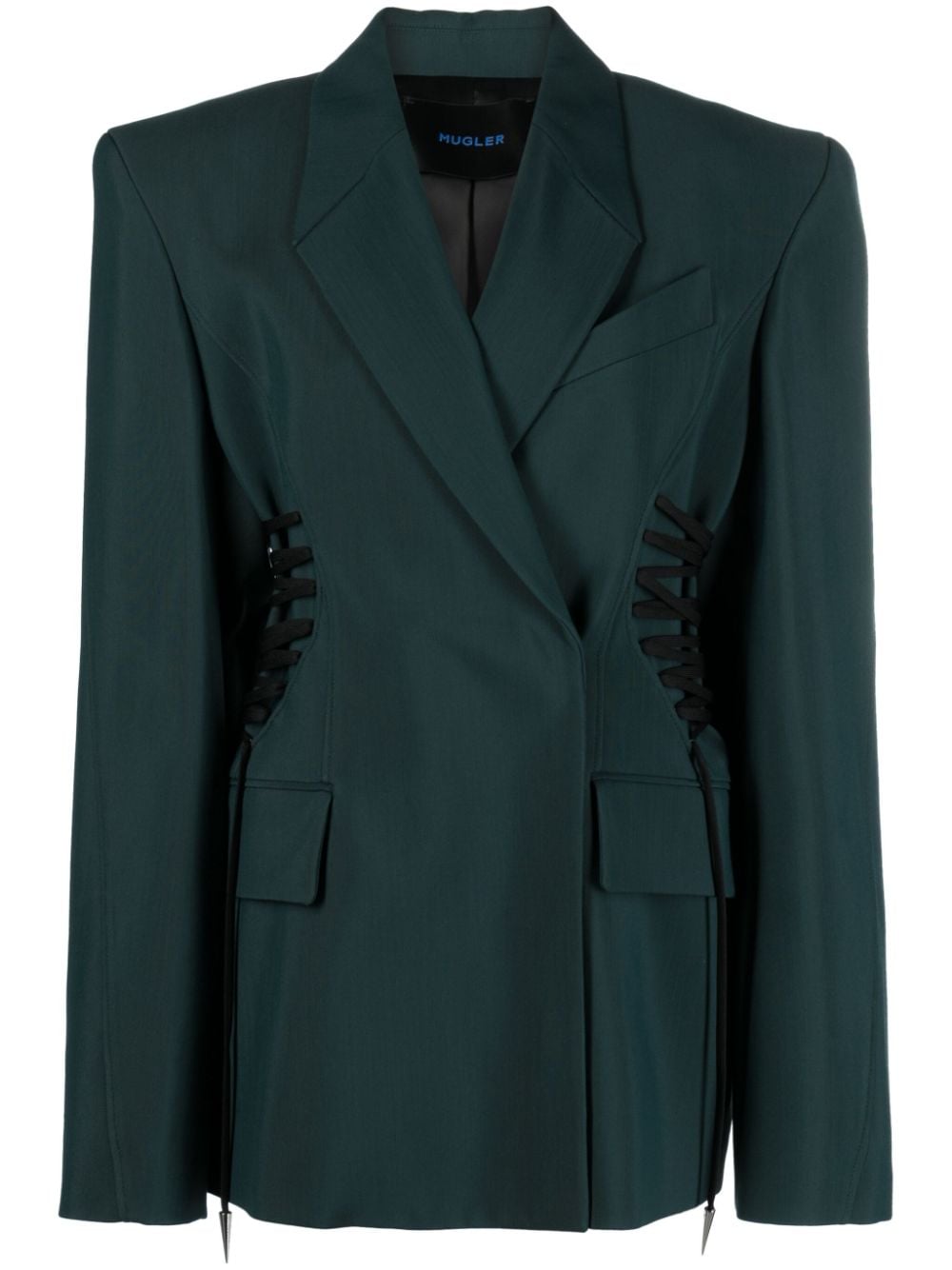 Mugler drawstring-fastening blazer - Green von Mugler