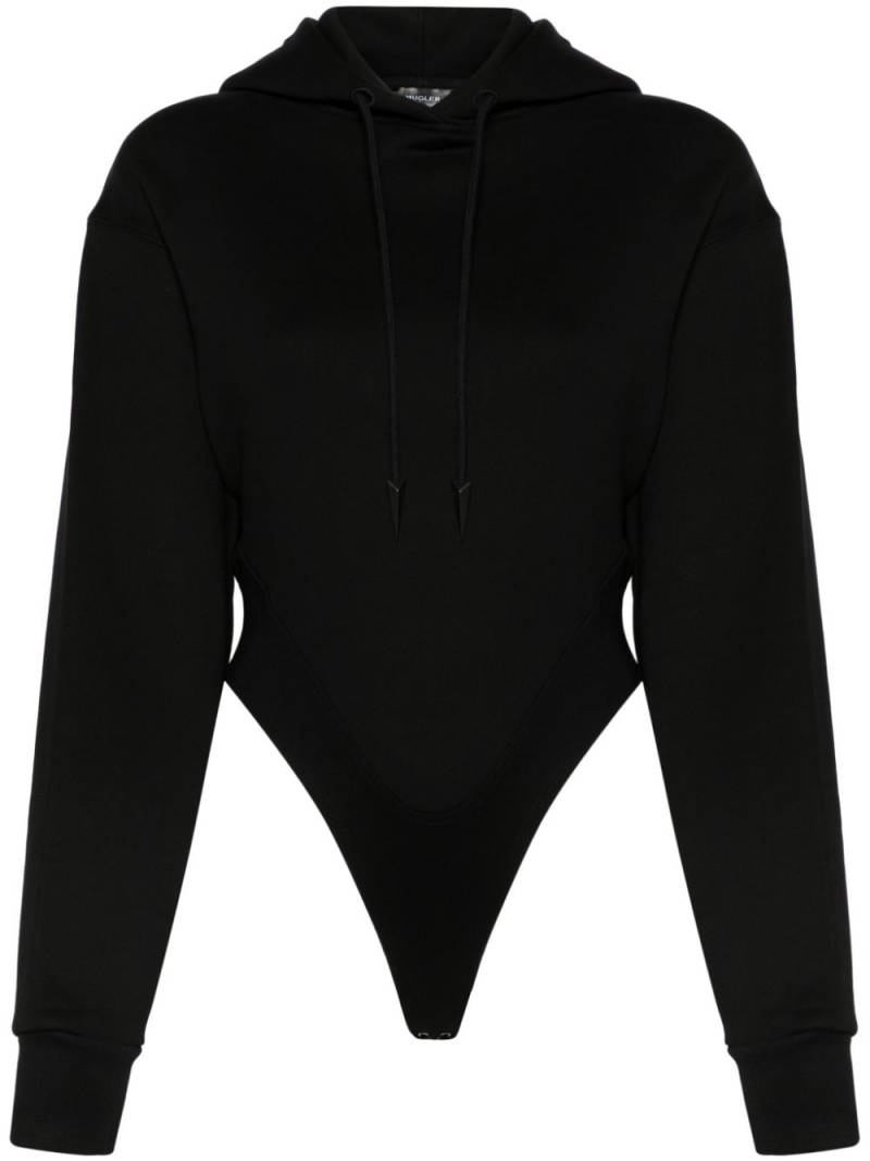 Mugler fleece hooded bodysuit - Black von Mugler