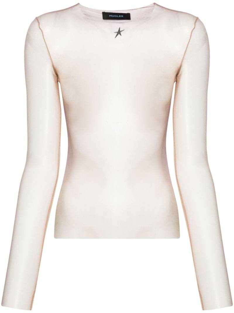 Mugler gradient-effect mesh top - Neutrals von Mugler