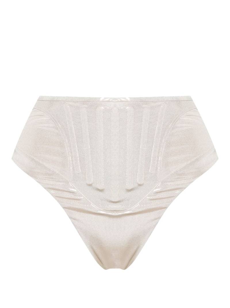 Mugler high-waisted lamé bikini briefs - Gold von Mugler