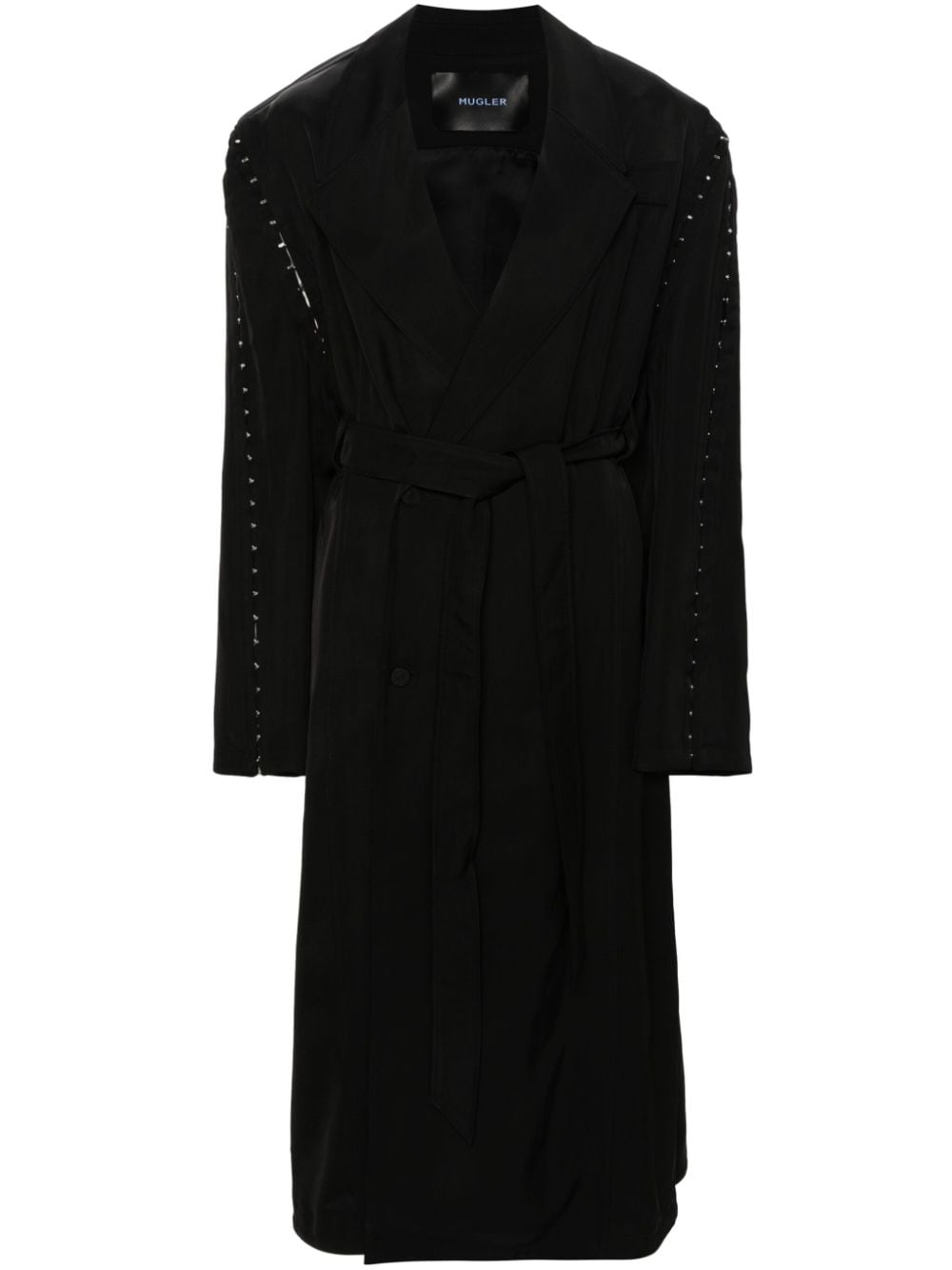 Mugler hook-embellished long coat - Black von Mugler