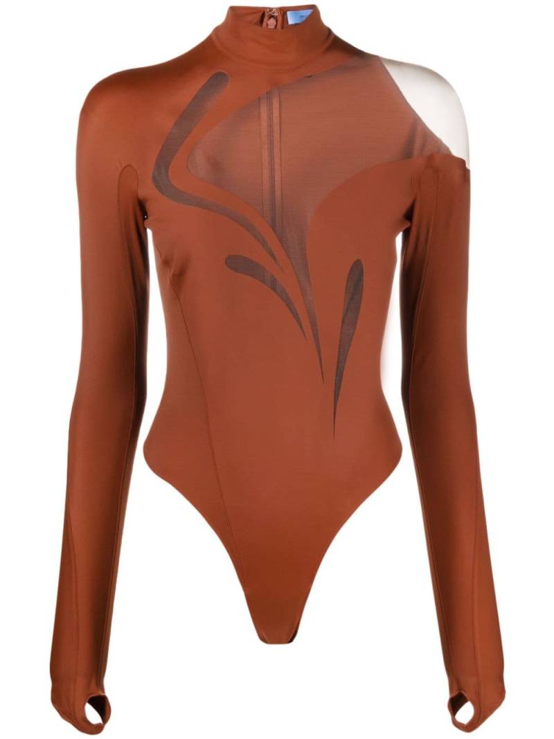 Mugler illusion mesh-panelled bodysuit - Brown von Mugler