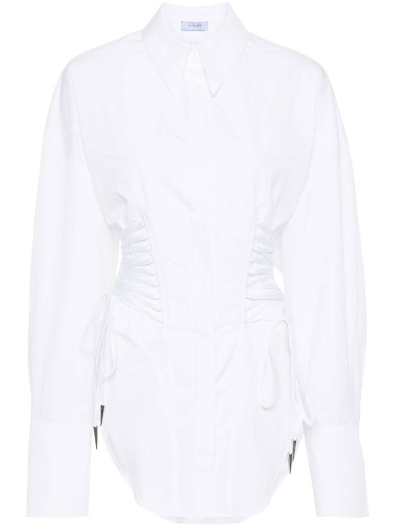 Mugler lace-detailed cotton shirt - White von Mugler