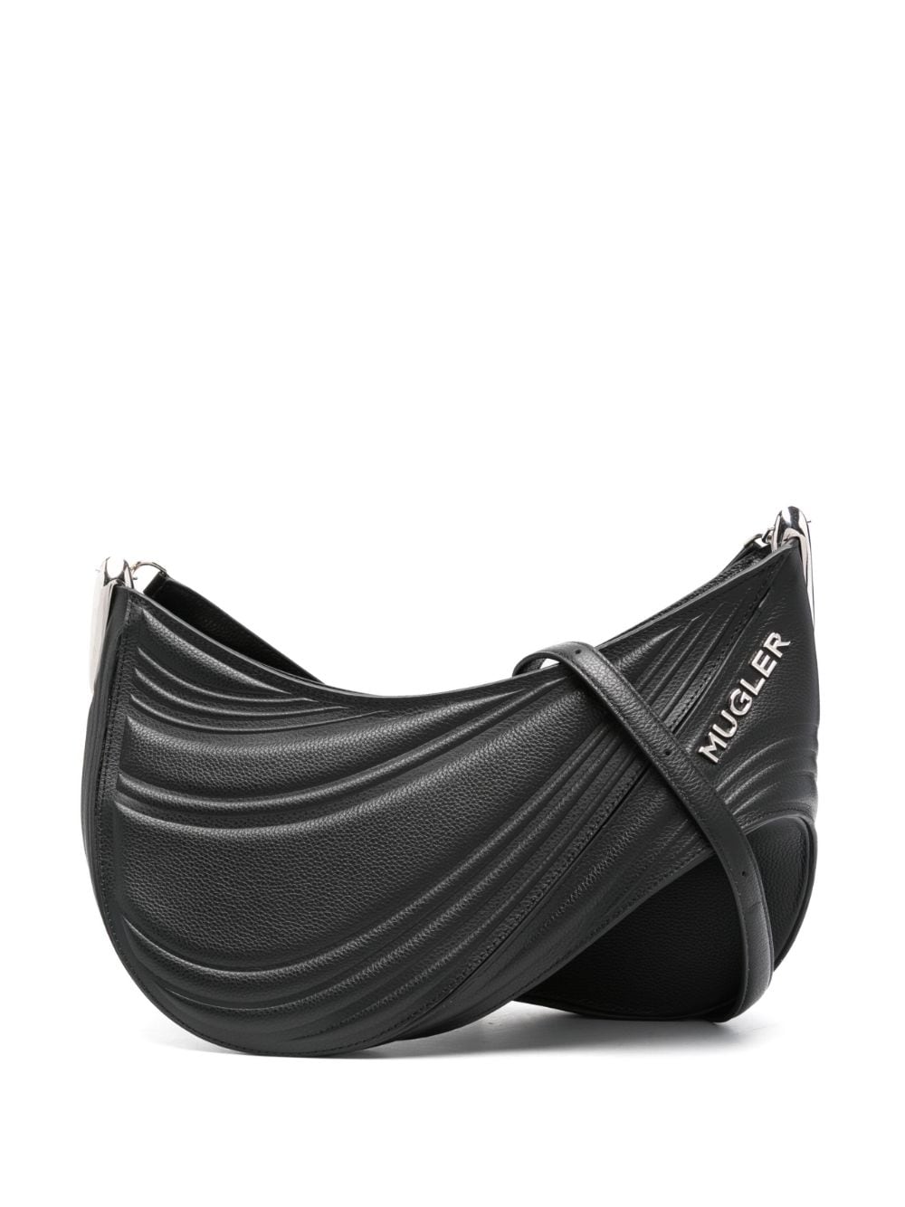 Mugler large Curve 01 shoulder bag - Black von Mugler