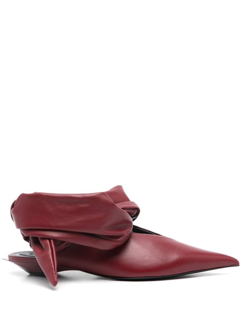 Mugler leather knot mules - Red von Mugler