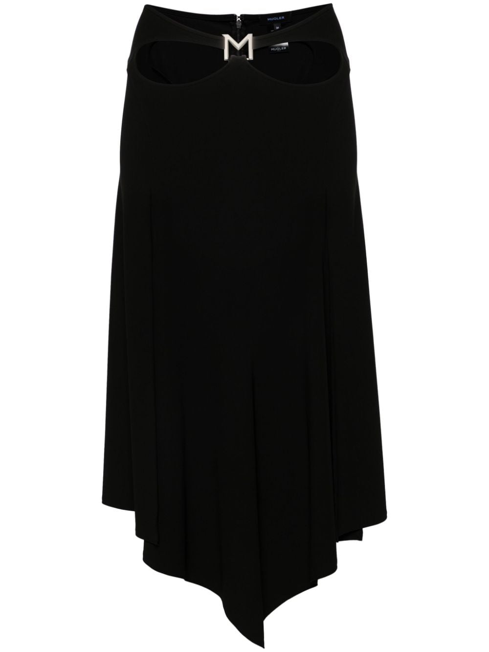 Mugler logo-plaque midi skirt - Black von Mugler