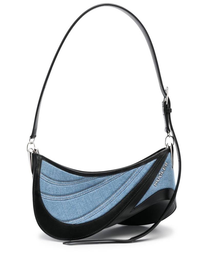 Mugler medium Spiral Curve 01 denim crossbody bag - Blue von Mugler