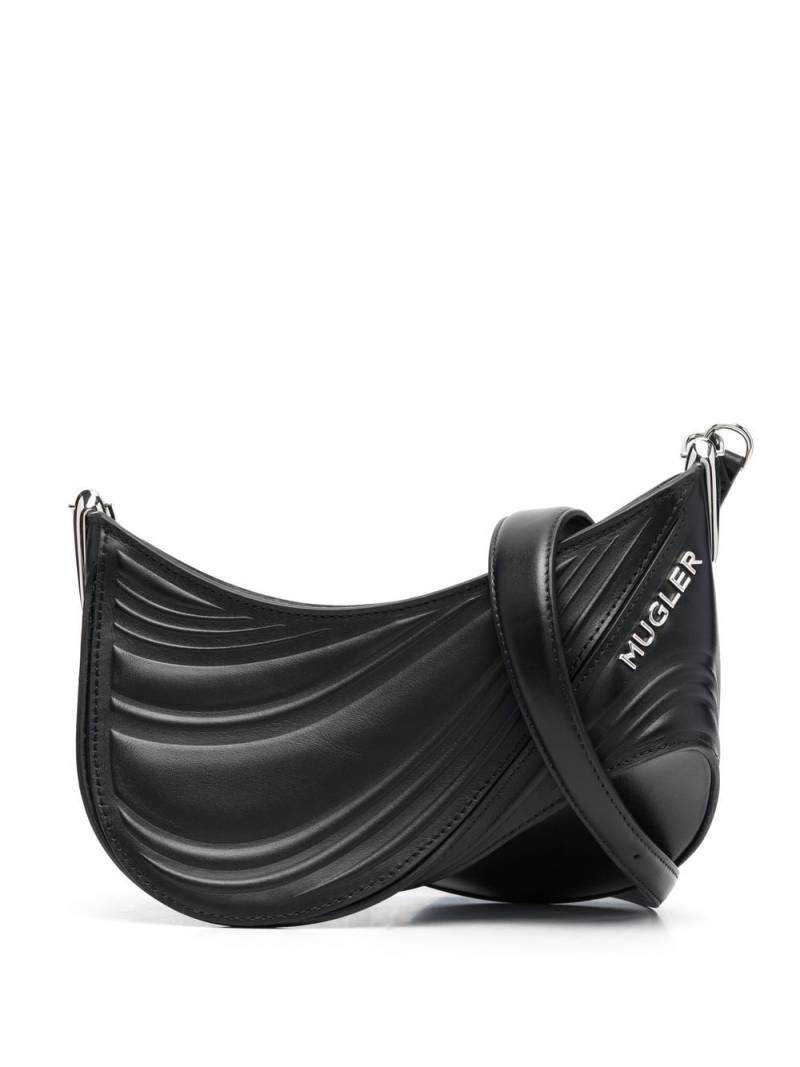 Mugler small Spiral Curve 01 embossed crossbody bag - Black von Mugler