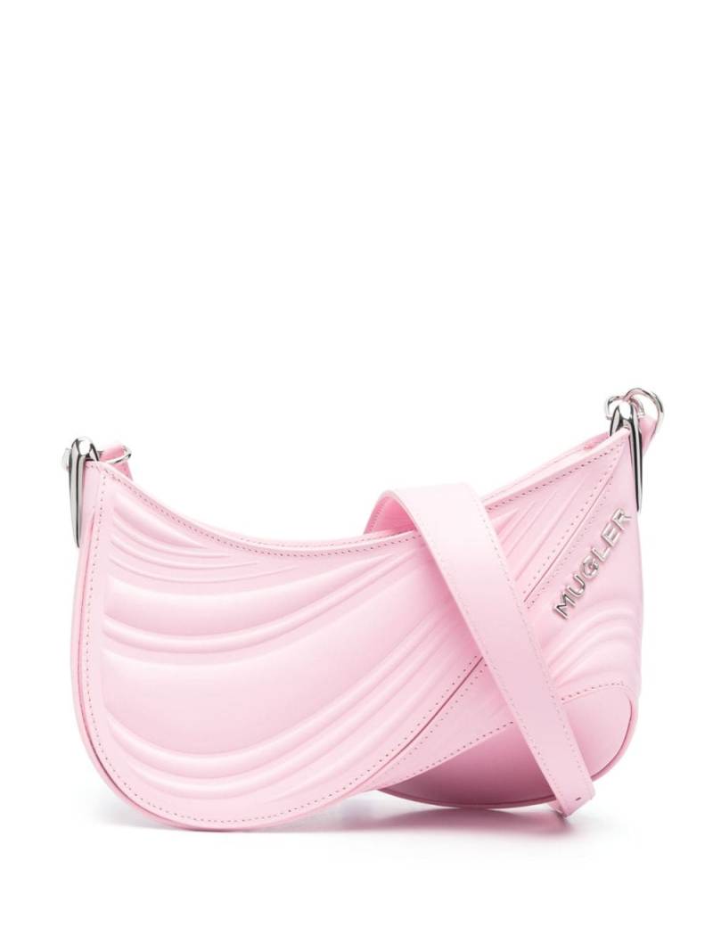 Mugler small Spiral Curve 01 embossed crossbody bag - Pink von Mugler