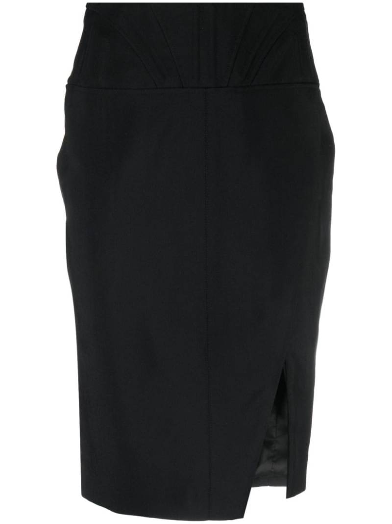 Mugler mid-rise panelled skirt - Black von Mugler