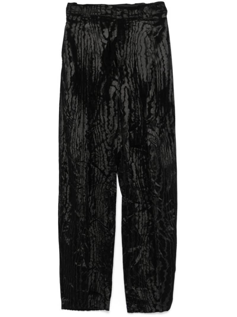 Mugler moiré velvet trousers - Black von Mugler