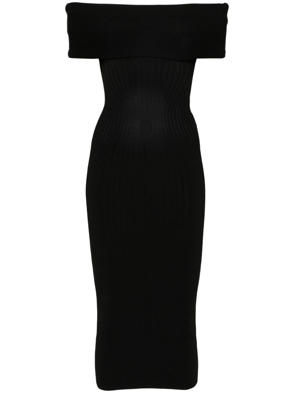 Mugler off-shoulder knit dress - Black von Mugler