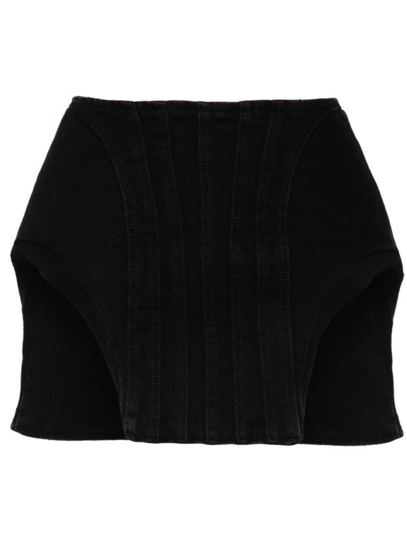 Mugler padded denim mini skirt - Black von Mugler