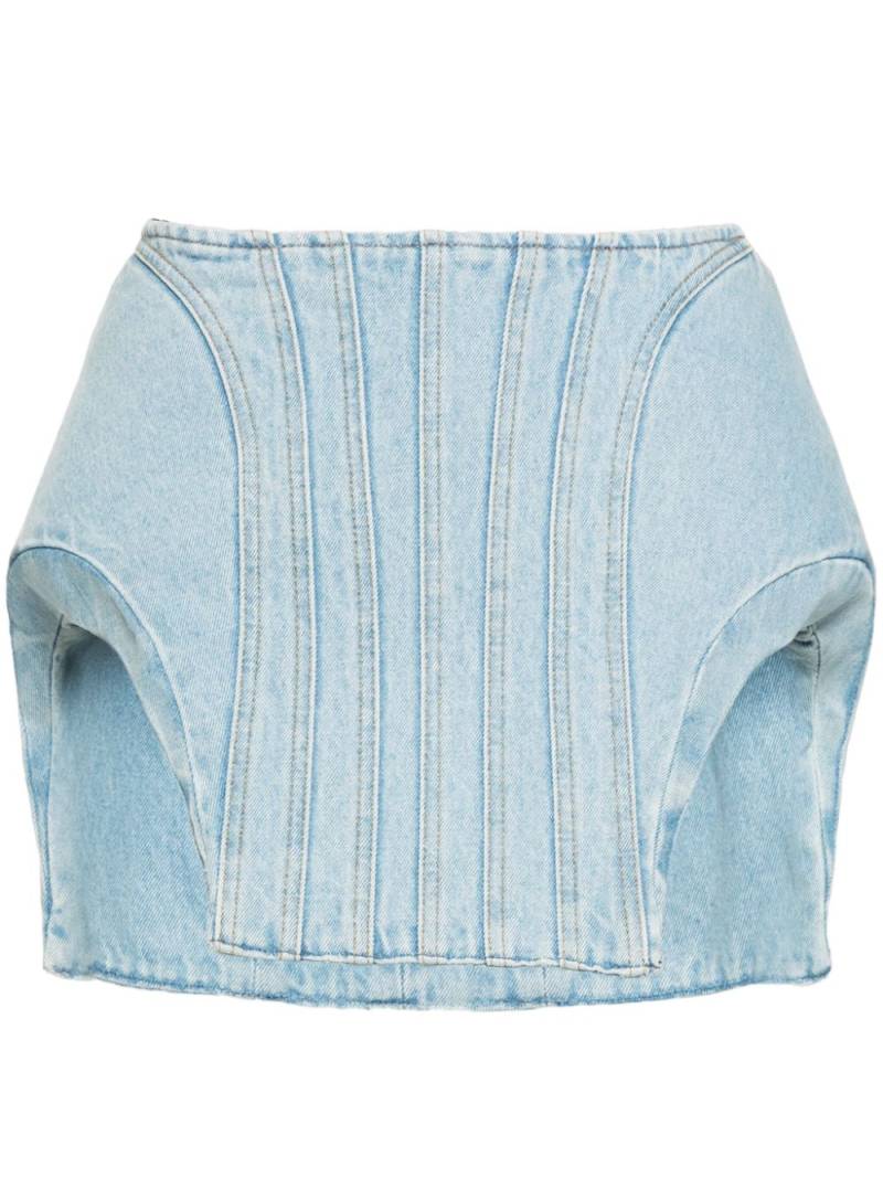 Mugler padded mini denim skirt - Blue von Mugler