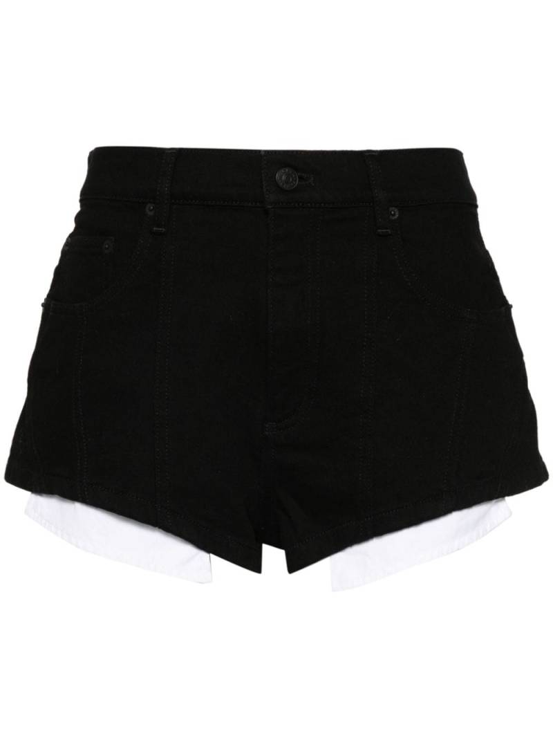 Mugler panel-detail denim shorts - Black von Mugler