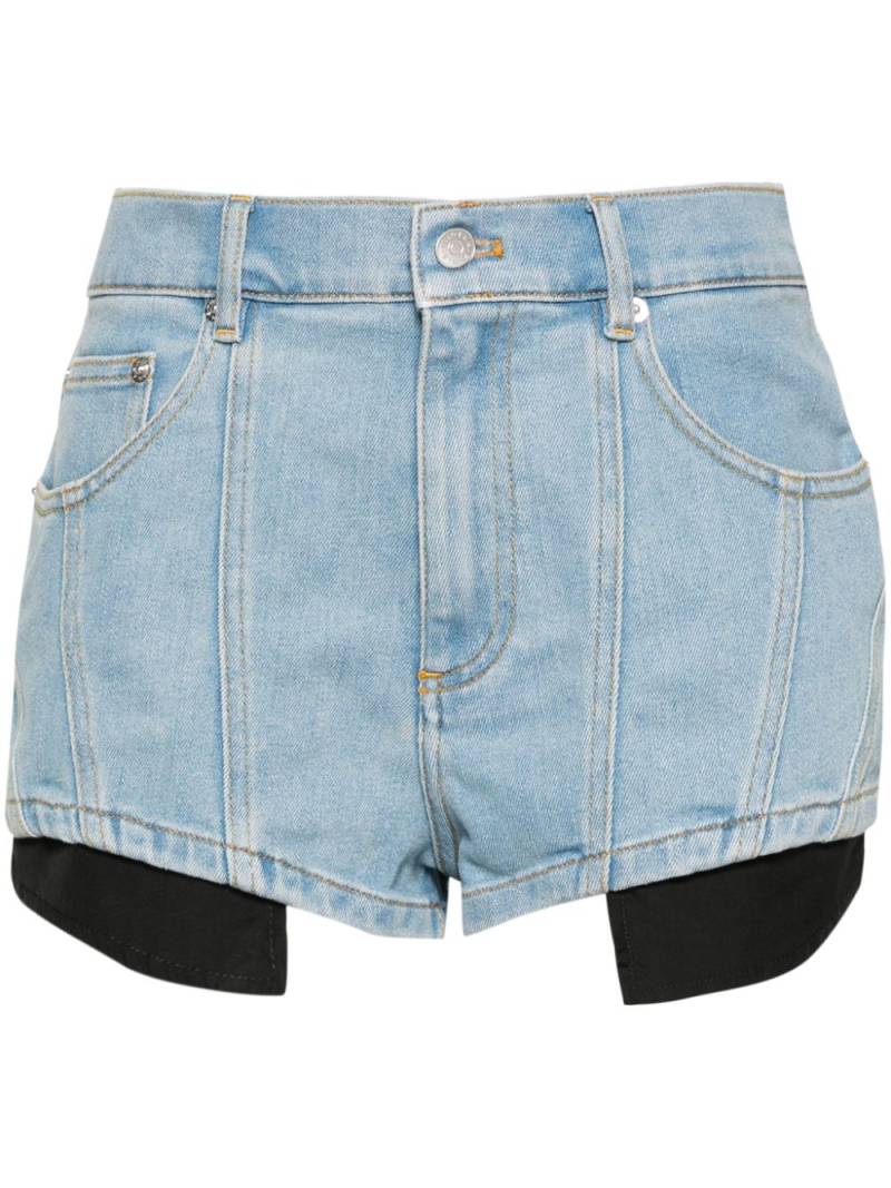 Mugler panel-detail denim shorts - Blue von Mugler