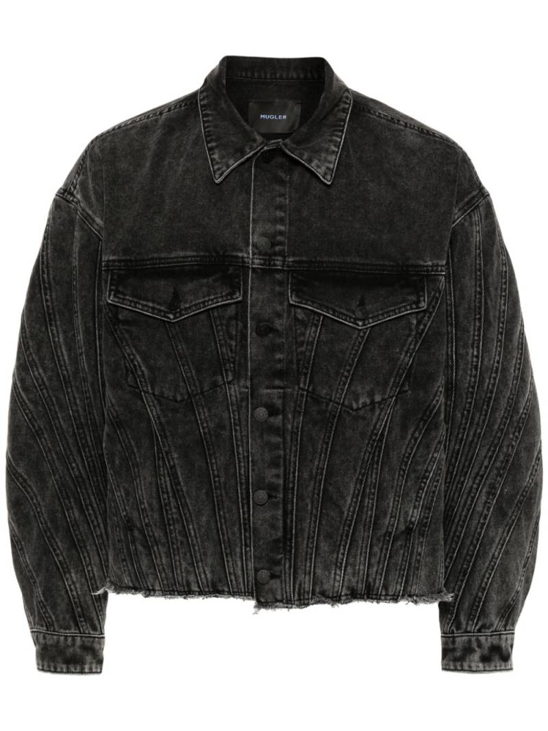 Mugler panelled denim jacket - Black von Mugler