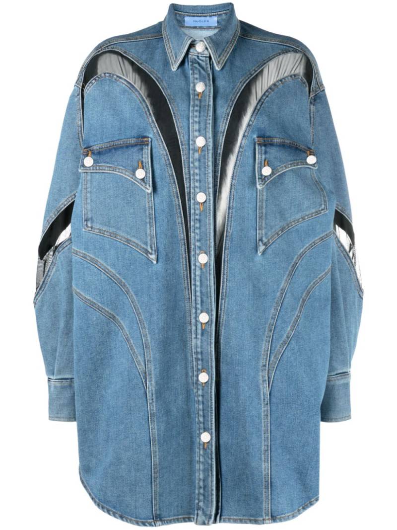 Mugler panelled denim shirt - Blue von Mugler