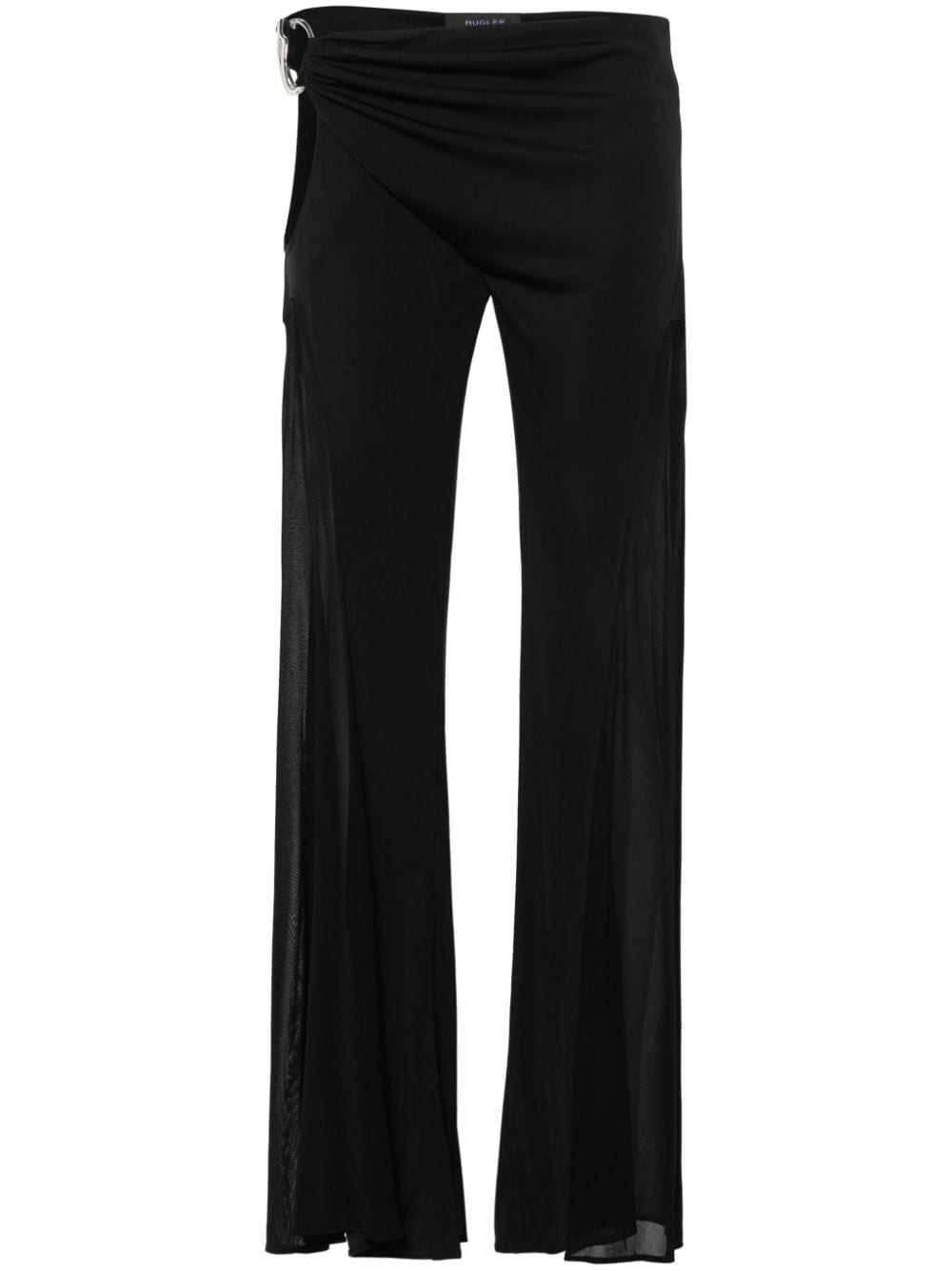 Mugler cut-out draped trousers - Black von Mugler